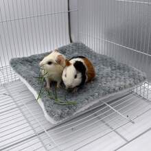 3件套毛绒仓鼠吊床套装，龙猫悬挂笼配件套装，小型动物吊床隧道垫，适用于豚鼠、小鼠、沙鼠、松鼠、鸟类、鹦鹉 - 彩色 - 查看 8
