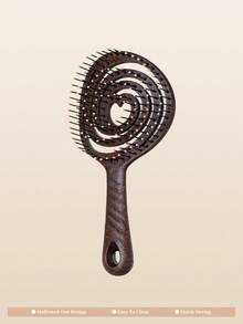 1 Peça Escova de Cabelo Redonda Oca de Borra de Café e Fibra de Coco Desembaraçante, Utilizável Molhada ou Seca, Penduráve, Para Todos os Tipos de Cabelo, Ferramentas de Cabelo, Itens de Cabelo, Essenciais de Viagem, Barbeiro, Cabeleireiro, Acessórios de Barbeiro, Dia dos Namorados, Suprimentos de Cabelo, Cabeleireiro, Barbearia, Salão, Essenciais de Férias, Produtos de Cabelo, Presente do Dia dos Namorados, Essenciais de Viagem para Mulheres, Ferramentas de Cabeleireiro - Castanho - Visão 9