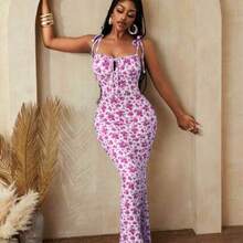 BamGlam Women Floral Print Bodycon Sexy Fashion Elegant Party Vacation Festival Summer Dress - Multicolor - Ver 1