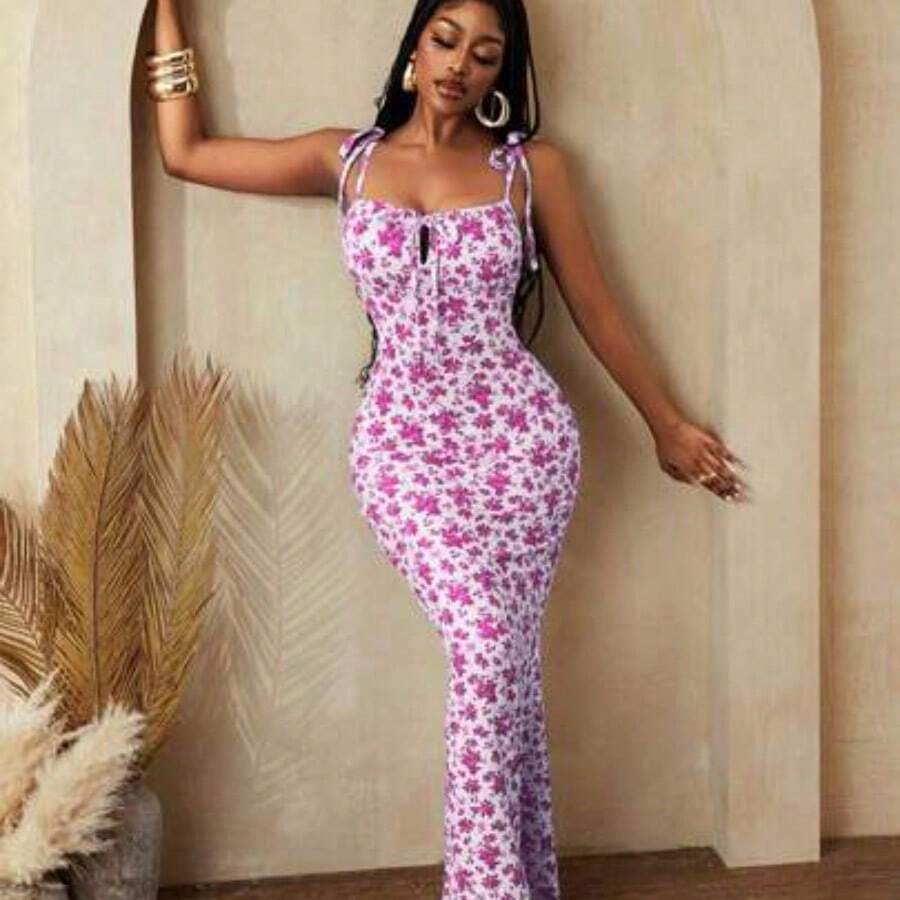 BamGlam Women Floral Print Bodycon Sexy Fashion Elegant Party Vacation Festival Summer Dress - Multicolor - Ver 1