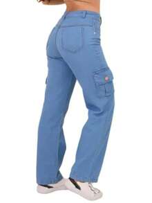 Graphite Cargo Jeans For Girls (Youth) - Azul Cadete - Ver 3