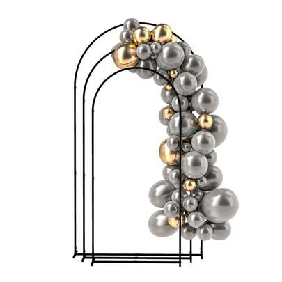 Soporte de arco metálico de 3 tamaños - Marco de arco de boda para decoración de fiestas - 7/6.5/6 pies - Negro