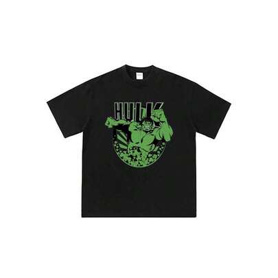 Marvelss-Hulks-St.-Patrick's-Day-Shamrocks Y2K Anime Cartoon Print T-Shirt Unisex Summer Casual Short Sleeve Tops