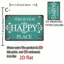 1件復古金屬錫鐵牌「This Is Our Happy Place」復古牆面裝飾，適合客廳、臥室、廚房，農舍風裝飾，精美金屬掛牌標誌，適用於居家辦公室、玄關牆面裝飾 - 彩色 - 查看 14