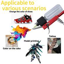 YD-MX116A Gravity Feed Dual-Action Airbrush Gun With 3 Nozzle Sizes - Ideal For Tattooing, Cake Decorating, And Toy Model Painting - Black - View 8