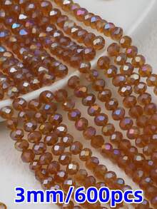 600Pcs 3mm AB Color Faceted Crystal Glass Beads, Rondelle Loose Spacer Beads For Jewelry Making DIY Crafts Wind Chimes Suncatchers Bracelets Necklaces - Multicolor - View 29
