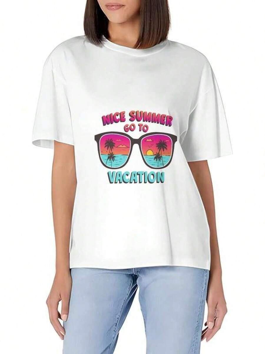Camiseta unisex de manga corta, ideal para el verano y las vacaciones, camiseta casual de manga corta para mujer, corte ajustado, cuello redondo suave, básica y versátil, playeras hombre, spiderman, ,  mujer, romwe men, boho chic, regalos para maestras, camiseta para mujer, conjuntos curvy para hombre, y2k. - Blanco - Ver 1