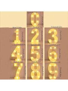 1pc 0-9 Number Theme Restaurant Decor LED Light Night Light Party Wedding Cocktail Party Decoration - Multicolor - View 7