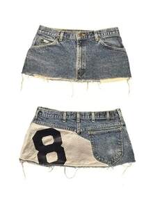 2026Short Skirt Applique Print Denim Goth Street Hip Hop Hoparajuku Vintage High Waist Y2k Mini Sexy Loose Casual Women's SkirtA Must-Have For Women - 5 - 查看 2
