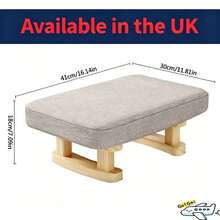 Small Wood Footstool Footrest Pouffe Foot Stool Padded Ottoman SeatBench - Beis - Ver 1