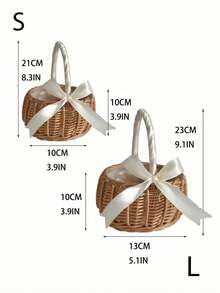 Giỏ hoa cô dâu trang nhã - Thiết kế đan thủ công với hoa giả tự nhiên - Hoàn hảo cho đám cưới và các dịp đặc biệt! - A - Xem 2