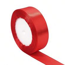 25 Yardas de cinta de satén de poliéster rojo festivo, textura suave mate de alta densidad, cinta decorativa hecha a mano DIY, lazo de embalaje de caja de regalo, lazo de envoltura de ramo de flores, decoración de fiesta de cumpleaños, cinta de satén versátil y larga - multicolor - Ver 10