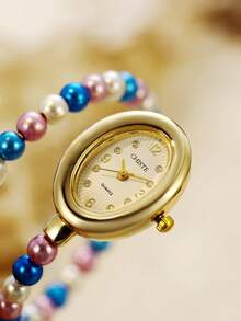 Women's Bracelet Style Quartz Watch, Fashionable Retro Exquisite Design, Suitable For Daily Wear, Best Choice For Birthday/Graduation Gift - Multicolor - View 2