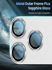 CteGlodrix 3pcs Full Coverage Camera Lens Protector Film, Suitable For IPhone 17/16 Pro Max/17 Air/15/14/13/12/11, Accessory Rear Lens Glass - Silver - View 5