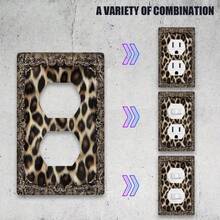 1 pieza Panel decorativo de interruptor de policarbonato termoplástico con estampado de leopardo, apto para interiores/exteriores, dormitorio, cocina - A - Ver 1