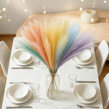55cm/21.65in Artificial Rainbow Pampas Grass, Wedding Decor, Easter Decor, Vase Filler, Tabletop Centerpiece, Valentine's Day, Wedding Party, Home Decoration - Multicolor - View 10