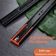 2pcs Metal Buffered Drawer Slides, 20-Inch Track Width 45mm Quiet 3-Section Track Sliding Furniture Hardware Accessories - 20inch - View 10