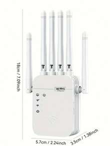 Bộ mở rộng WiFi, tăng cường tín hiệu cho gia đình, phạm vi phủ sóng rộng lên đến 9800 feet vuông và hỗ trợ 40 thiết bị, bộ tăng cường tín hiệu WiFi, bộ khuếch đại Internet, bộ mở rộng WiFi tầm xa, cài đặt nhanh - Kích thước trung bình - Phích cắm loại C của EU (220-240V) - Xem 2