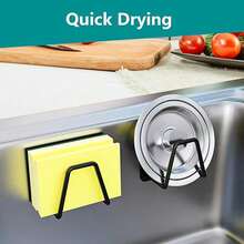 Under Cabinet Cutting Board Holder - 1/2/4 Pcs Pot Lid Organizer For Cabinet Cutting Board Holder Rack Storage Stainless Steel Under Shelf Counter Chopping Board Holder,Sink Sponge Shelf - Black - View 8