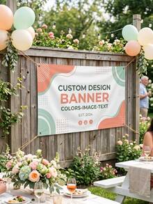 1pc Personalized Custom Design Backdrop,Custom Design,Personalized Custom Design Banner, Customizable Photo Backdrop For Parties & Celebrations, Upload Your Own Logo For Any Occasion,Make Your Celebration Truly One-Of-A-Kind - Multicolor - View 4