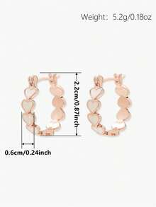 1 Pair Cute Heart Shaped Earrings, Designed For Women, Suitable For Weddings, Engagements, Anniversary Parties, Valentine's Day Gifts - 1# - View 5
