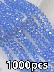 200pcs 3mm Flat Oval AB Color Glass Crystal Beads, Suitable For DIY Handmade Fashion Bracelet Necklace Jewelry Making Accessories - Multicolor - View 26