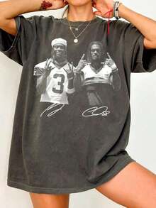Vintage T-Shirt, Josh Retro T-Shirt, Allen Retro Rap T-Shirt, Allen 17 Fan T-Shirt, Game Day T-Shirt, American Football T-Shirt, God Bless Go Bill - 黑色 9 - 查看 1