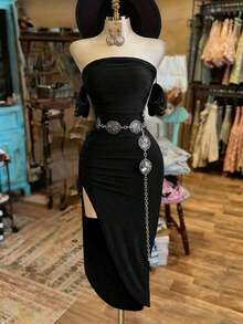 bandeau de unicolor de moda para mujer - Negro - Ver 1
