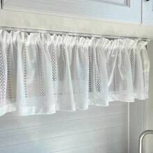 1pc Spring/Summer White Chiffon Breathable Simple Solid Color Table Skirt, Suitable For Home Party, Holiday Celebration, Living Room, Kitchen, Cabinet, Cafe, Restaurant, Daily Decor - White - View 1