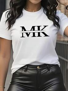 New 2026 Short-Sleeve T-Shirt, European And American Style, Simple Printed Short-Sleeve T-Shirt For Women - Casual Sporty Style, Sporty And Simple, 95% Polyester Fiber 5% Spandex 180g, Printed Design, Suitable For All Seasons + Fashionable And Versatile, Comfortable And Relaxed, Full Of Energy, Free And Casual, Casual Style. Japanese Anime Print T-Shirt, Valentine's Day Gift, K Style Print, Young Male Singer Print, Graphic T-Shirt For Women, Fashionable T-Shirt For Men - 白色 - 查看 7