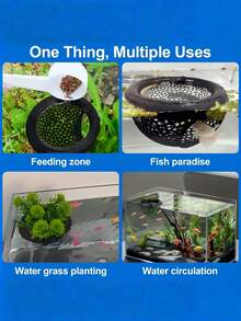1件3D打印漂浮式水族箱装饰品，带洞穴躲藏处和喂食环 - 多功能鱼床，适用于龙鱼、虾和小鱼装饰，可作为淡水鱼和海水鱼的吊床躲藏处，以及水族爱好者的休息床。 - 彩色 - 查看 11