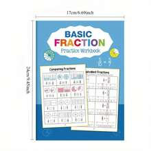 32 páginas Libro de ejercicios de fracciones matemáticas, libro de ejercicios para niños, materiales de aprendizaje de matemáticas, adecuado para el aprendizaje en el hogar y en el aula, ayuda de aprendizaje - Multicolor - Ver 7
