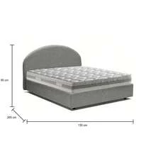 Dmora Acy - Letto Piazza e Mezza, 135x205 cm Grigio, Materasso Incluso Made in Italy - Grigio - Visualizzare 3