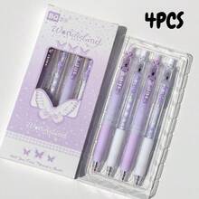 4 chiếc bút bi bấm nút hình bướm màu tím huyền ảo, vỏ trong suốt chuyển màu ombre, bút mực đen trơn chất lượng cao dành cho nữ sinh, dụng cụ học tập. - Xứ sở sương mù tím - Xem 9