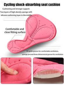 1pc Cycling Shorts Pad, Silicone Cushion For Mountain Bike Riding, Shock-Absorbing, Breathable, Sweat-Wicking, Lightweight And Supportive - Pink - View 4