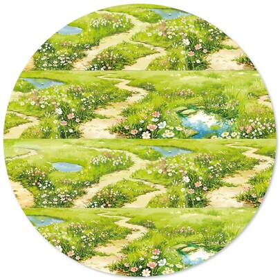  60mm X 2m Countryside Landscape Washi Tape, Suitable For Student Gifts, Notebooks, Laptops, Phones, Albums, Pencil Cases, Guitars, Stationery, Scrapbooking, Office Decor, Cards, Travel Stickers, Labels, DIY Arts, School Supplies, Back To School