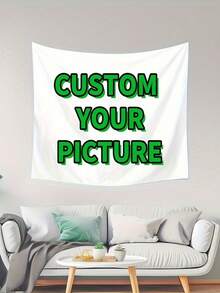 1pc Customized Tapestry - Personalize With Photos To Create Unique Home Decor And Memorable Gifts, Women & Baby Party Decoration Banner, Classic Custom Shower Curtain, Elegant Pink Baby Banner, Fabric Wall Hanging Background, Personalized Party Decoration - Multicolor - View 5
