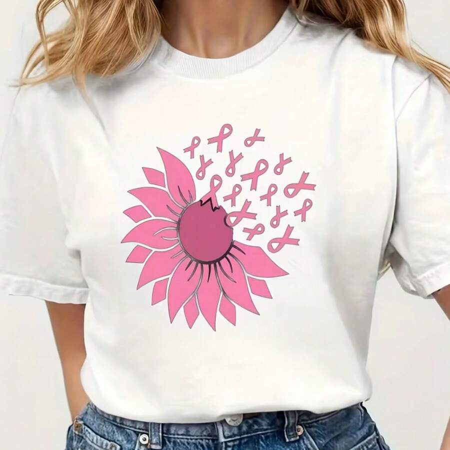 Printed T-Shirt For Men And Women - White - View 1