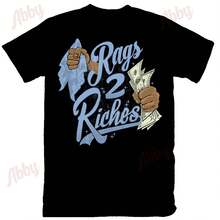 Camiseta Rags to Riches para combinar con Jordans Retro 1 UNC Toe New, camiseta Retro 1 UNC Toe New, camiseta Jordans 1 UNC Toe New - forma - Ver 1