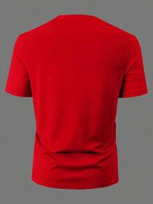 Manfinity Homme Men's Letter Print T-Shirt - Red - View 2