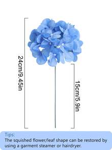 6/12pcs Multicolor Artificial Hydrangea Flowers With Stems, Polyester Fake Flower Heads, Suitable For Home Decor, Wedding Venue Decoration, Birthday Party, Bedroom, Living Room, Creative Display - Blue - View 8
