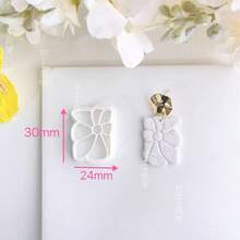 Spring & Summer Series Flower Shaped Embossing Clay Sculpting Tool, Elegant Design Mold, Suitable For DIY Earrings And Jewelry Making, Handmade Earring Design, Creative Soft Clay Crafting - White - View 4
