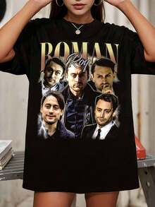 Limitiertes Roman Roy Vintage T-Shirt, Succession Serie Geschenk für Frauen und Männer, unisex Retro Fan Shirt - Schwarz - Übersicht 6