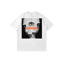 Camiseta unisex con estampado de dibujos animados de Ladys Gagas Mayhem, estilo urbano y casual de verano. - Blanco - Ver 1