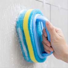 2/1pc Soft Handheld Multi-Function Powerful Sponge Brush, Suitable For Bathroom, Kitchen And Floor Cleaning, Efficiently Removes Oil Stains From Bathtub, Tile, Stove And Glass - Multiple Styles - View 6