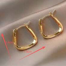Khuyên tai vòng xoắn bằng bạc Sterling S925 thanh lịch - Thiết kế hình học thời trang, phù hợp để đeo hàng ngày và làm quà tặng. - Vàng - Xem 7