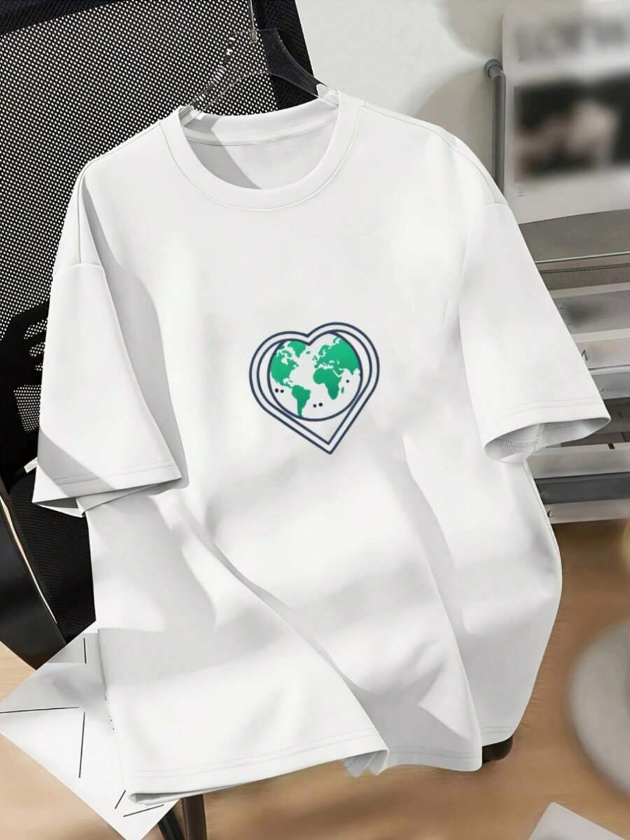 Camiseta de gran tamaño a la moda Y2k - Blanco - Ver 1