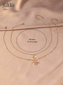 Hihho Bộ 2 chiếc dây chuyền mặt dây chuyền hình nơ và trái tim màu hồng nữ tính, dây chuyền choker nhiều lớp sang trọng, phù hợp với áo hai dây, áo sơ mi, váy, đi làm, hẹn hò, hàng ngày, dự tiệc. - chuỗi xương đòn - Xem 7