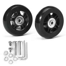 1 Pair Luggage Spinner Wheels Replacement With Tools Low Noise Suitcase Rubber - Black - View 1