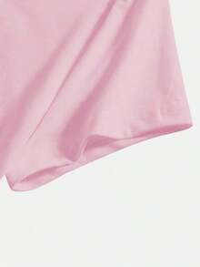 Camiseta corta de verano de mujer con estampado de flor de hibisco, estilo Y2K con abdomen descubierto, de manga corta, blanca, tipo baby camiseta - Rosa 2 - Ver 3